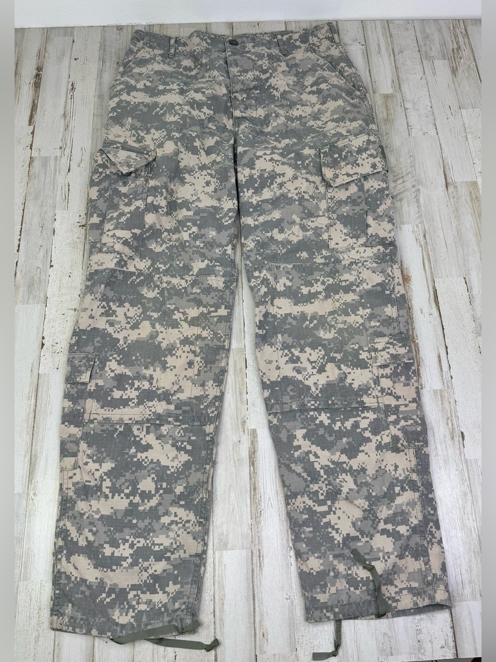 US Army Pant Mens M-L 34x34 Camo Cargo Tapered Military Uniform Combat Workwear